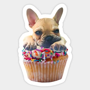 French Bulldog Cupcake Dog Sticker